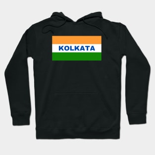 Kolkata City in Indian Flag Hoodie